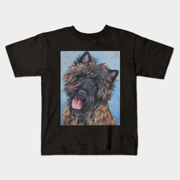 Cairn Terrier Fine Art Painting Kids T-Shirt by LASHEPARD